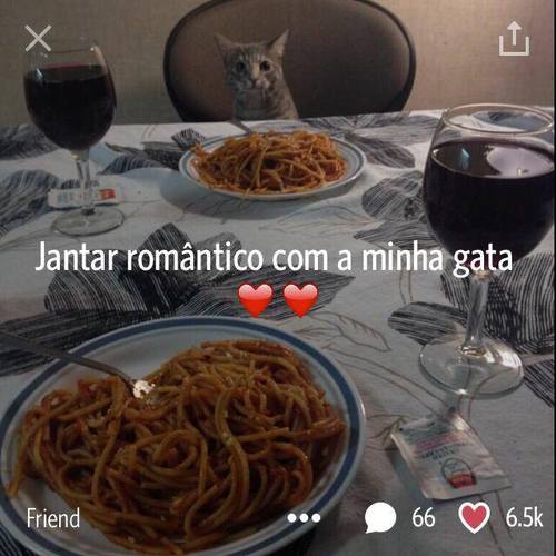 Jantar romântico com