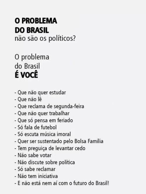 O problema do Brasil não são os políticos?